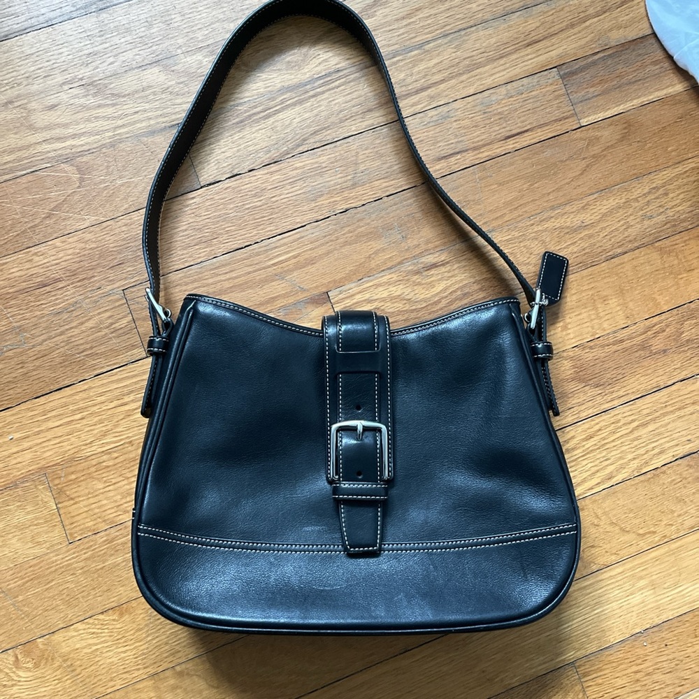 Coach Black Leather Shoulder Bag